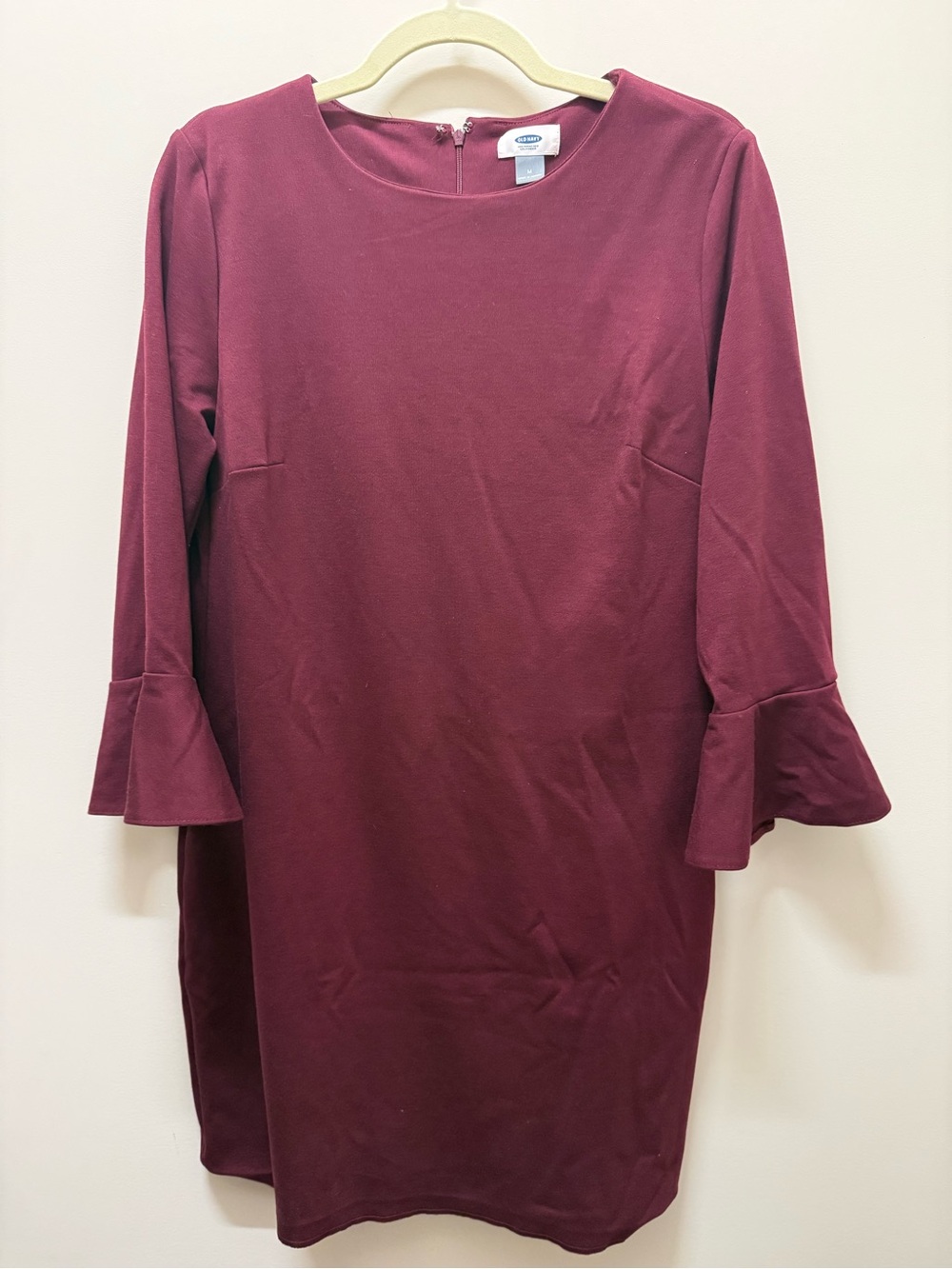 Old Navy Burgundy Bell-Sleeve Shift Dress medium